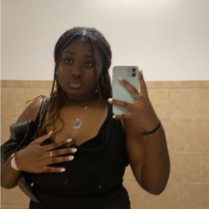 Black cow neck dress